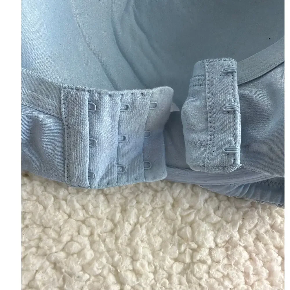 Cacique Lightly Lined T-Shirt Bra 42D Baby Blue Underwire Lace